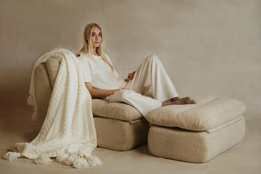Braided Pom Pom Throw | Plow & Hearth