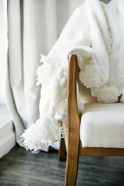 Braided Pom Pom Throw | Plow & Hearth