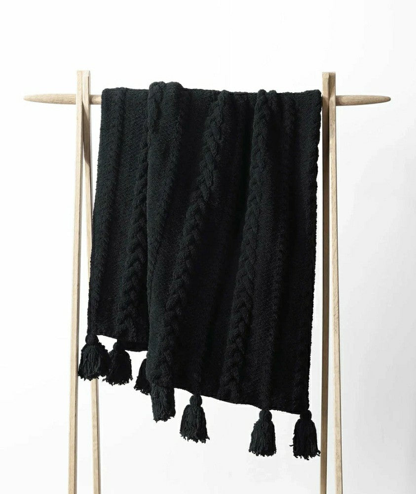 Braided Pom Pom Throw | Plow & Hearth