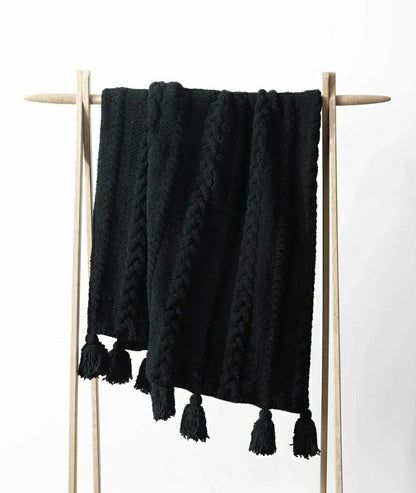 Braided Pom Pom Throw | Plow & Hearth