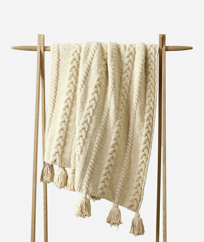 Braided Pom Pom Throw | Plow & Hearth