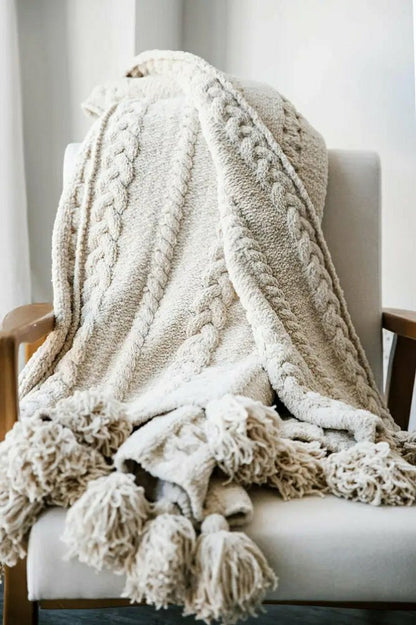 Braided Pom Pom Throw | Plow & Hearth