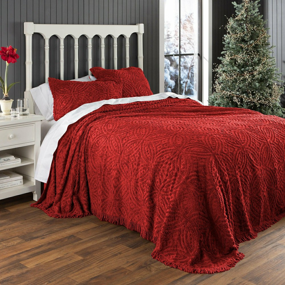 Wedding Ring Tufted Chenille Sham | Plow & Hearth
