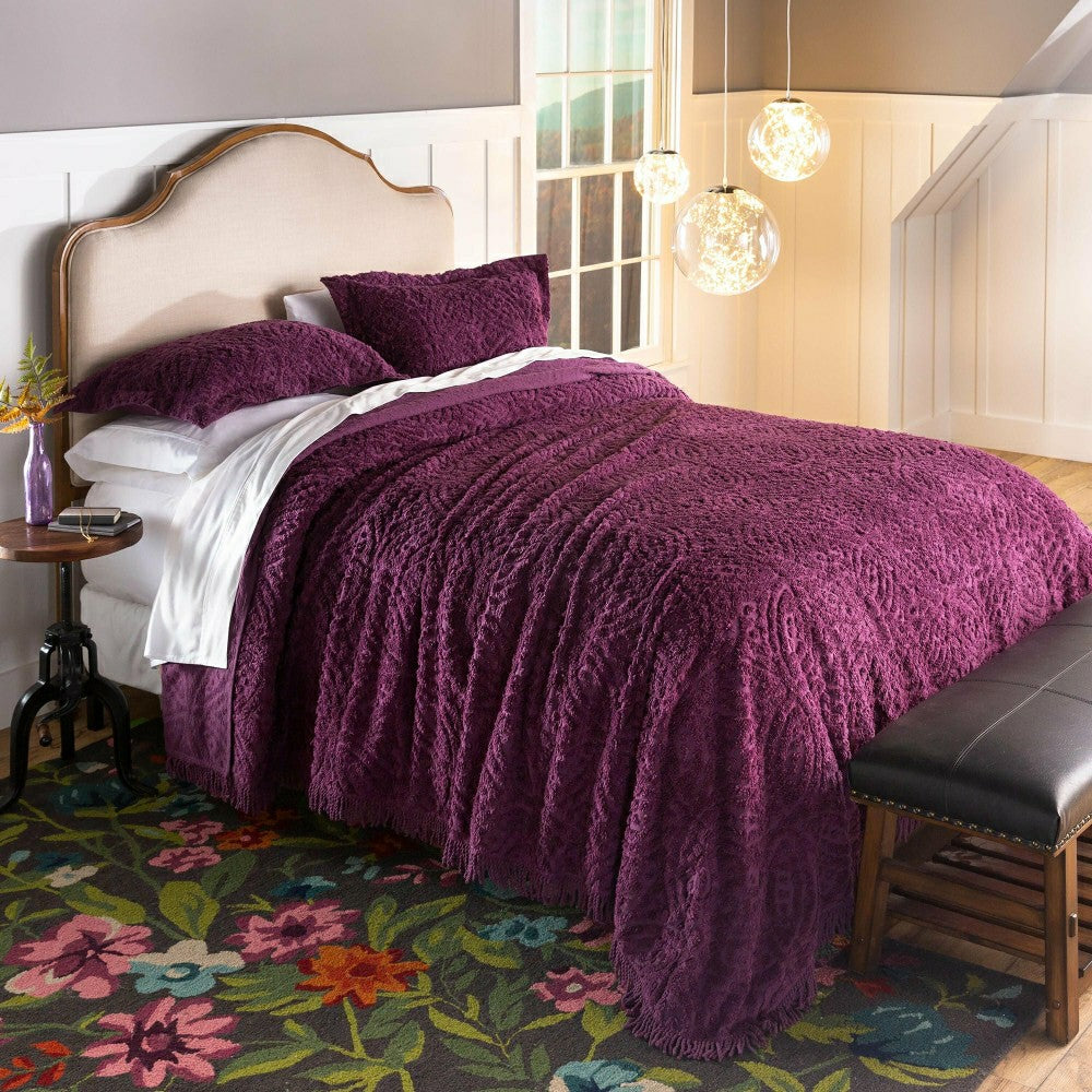 Wedding Ring Tufted Chenille Sham | Plow & Hearth