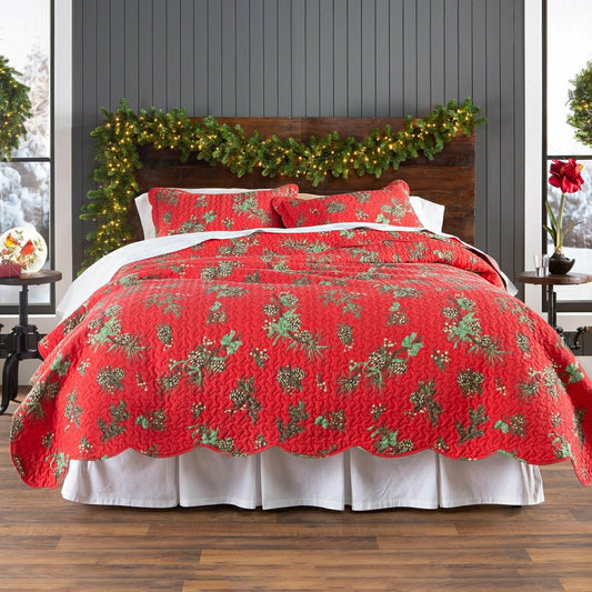 Holiday Peaceful Pine Quilted Bedding Set, King Set | Plow & Hearth