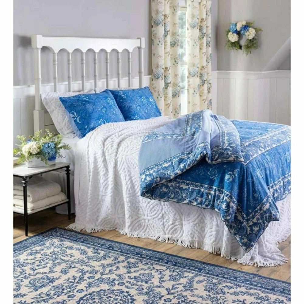 Porcelain Rose Blue Floral Reversible Bedding, King Duvet | Plow & Hearth
