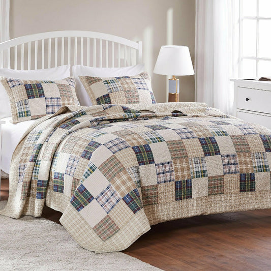 Sarah Cotton Quilted Reversible Bedding Set, Full/Queen | Plow & Hearth