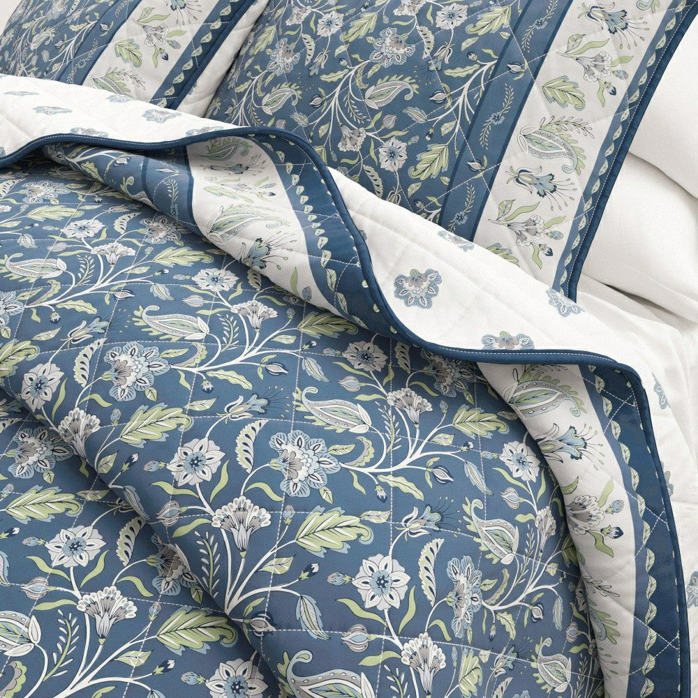 Indira Floral Boho Printed Cotton Quilt Set | Plow & Hearth