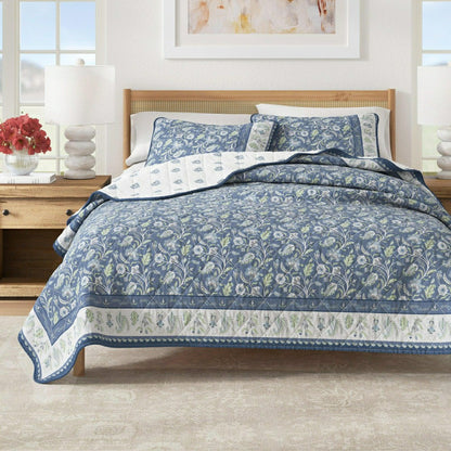 Indira Floral Boho Printed Cotton Quilt Set | Plow & Hearth