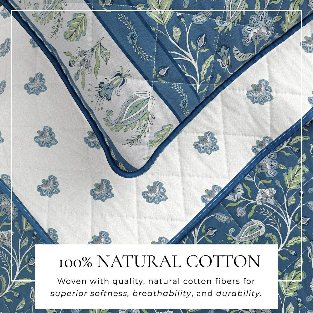 Indira Floral Boho Printed Cotton Quilt Set | Plow & Hearth