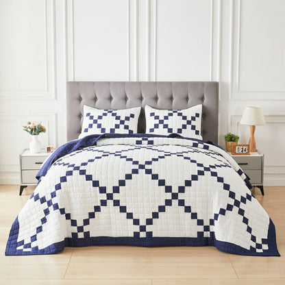 Irish Chain Patchwork Cotton Quilt Set | Plow & Hearth