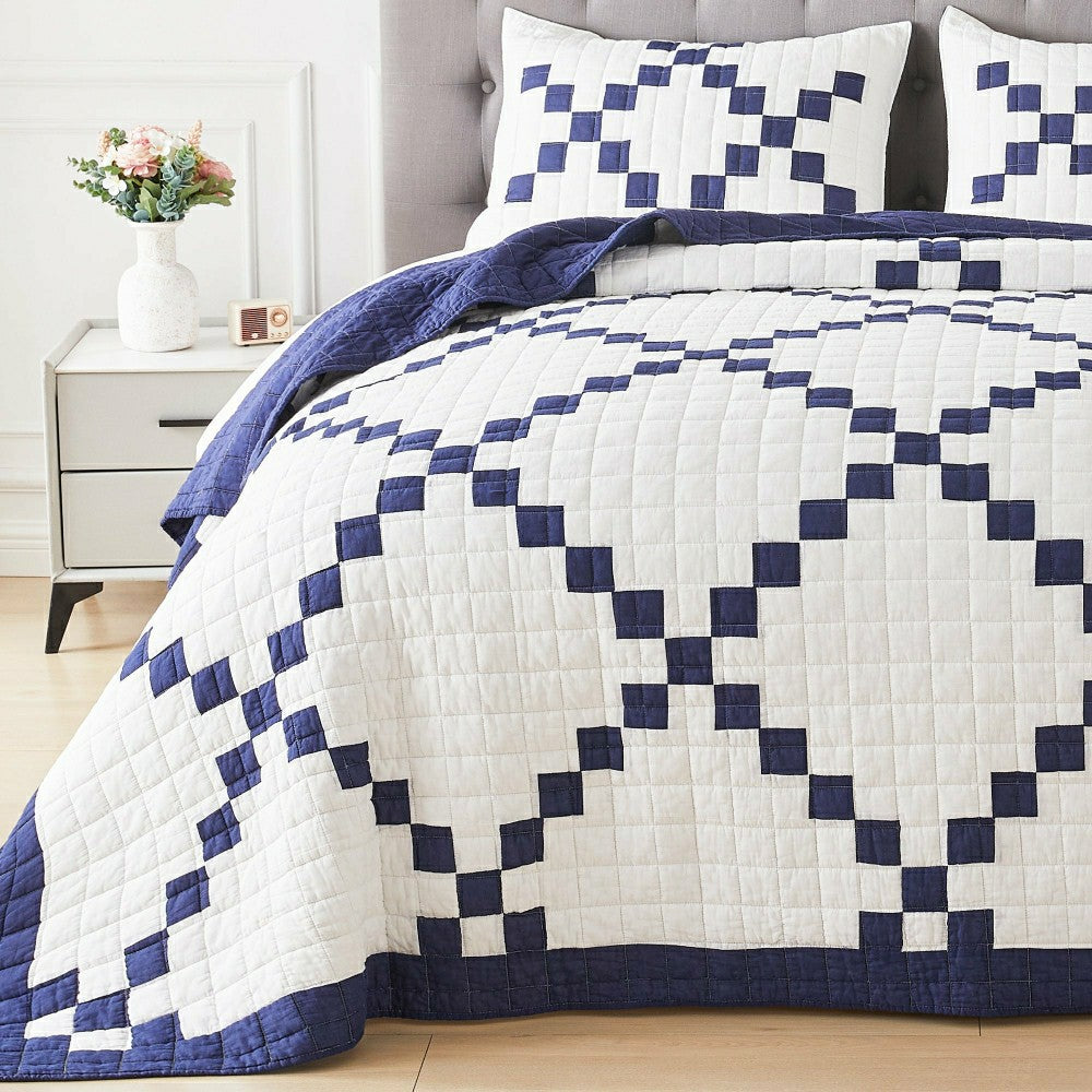 Irish Chain Patchwork Cotton Quilt Set | Plow & Hearth