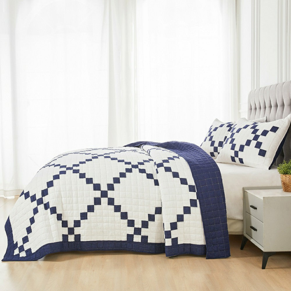Irish Chain Patchwork Cotton Quilt Set | Plow & Hearth