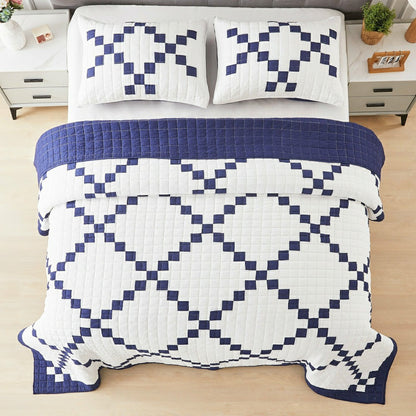 Irish Chain Patchwork Cotton Quilt Set | Plow & Hearth