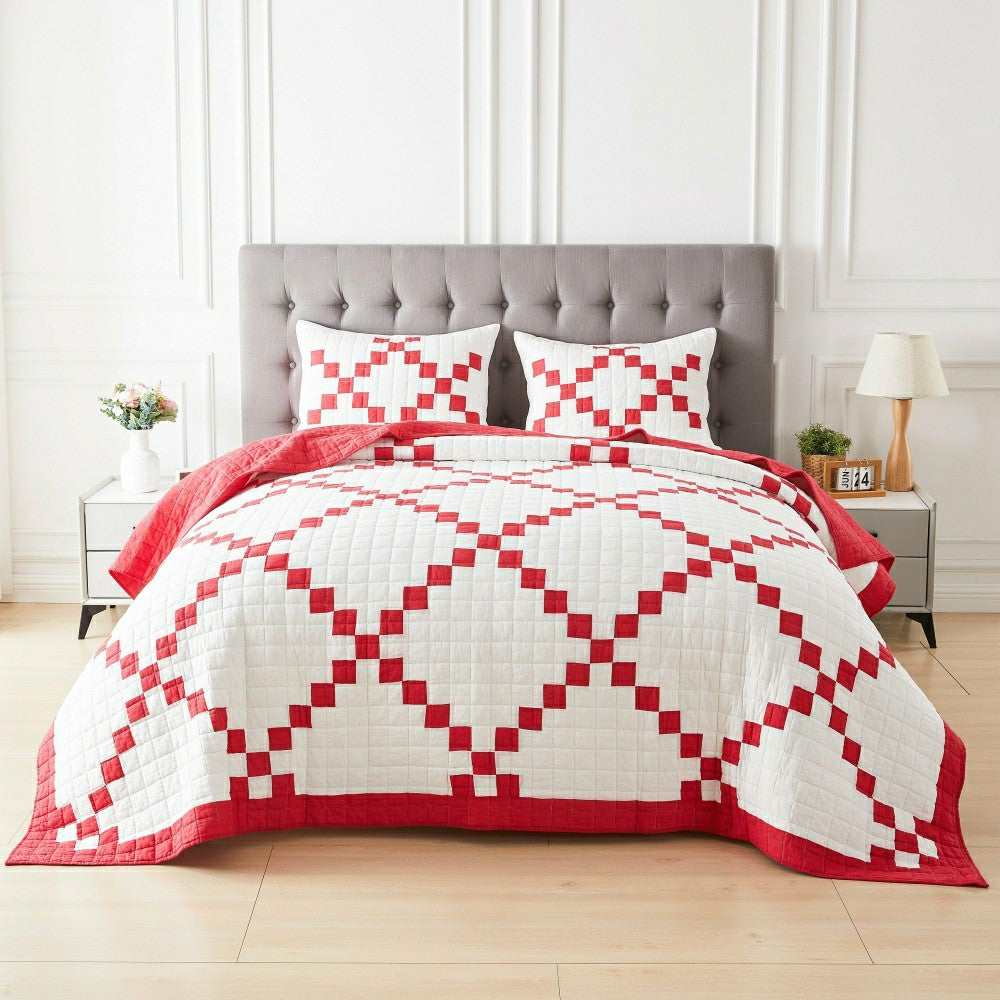 Irish Chain Patchwork Cotton Quilt Set | Plow & Hearth