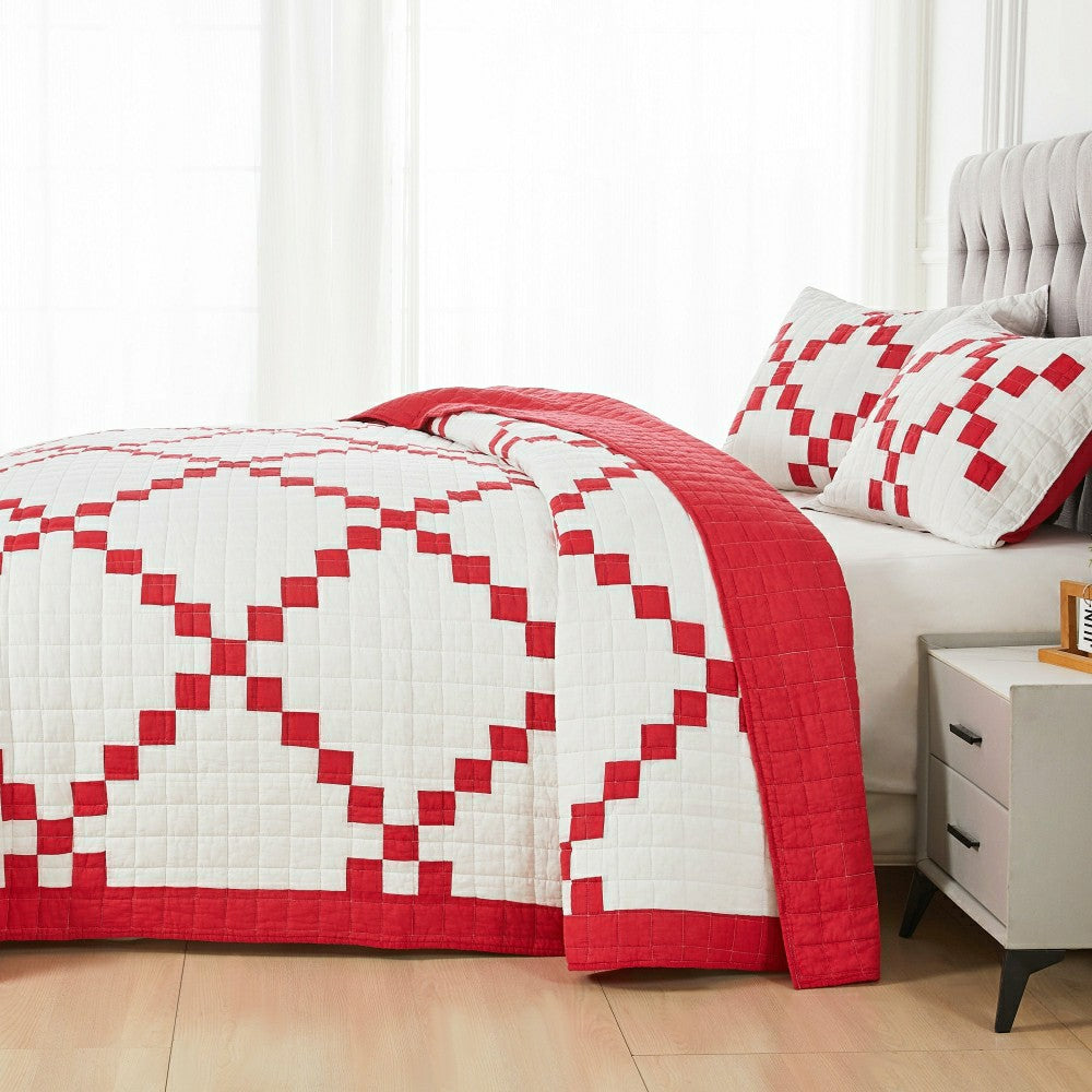 Irish Chain Patchwork Cotton Quilt Set | Plow & Hearth