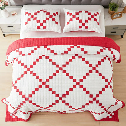 Irish Chain Patchwork Cotton Quilt Set | Plow & Hearth