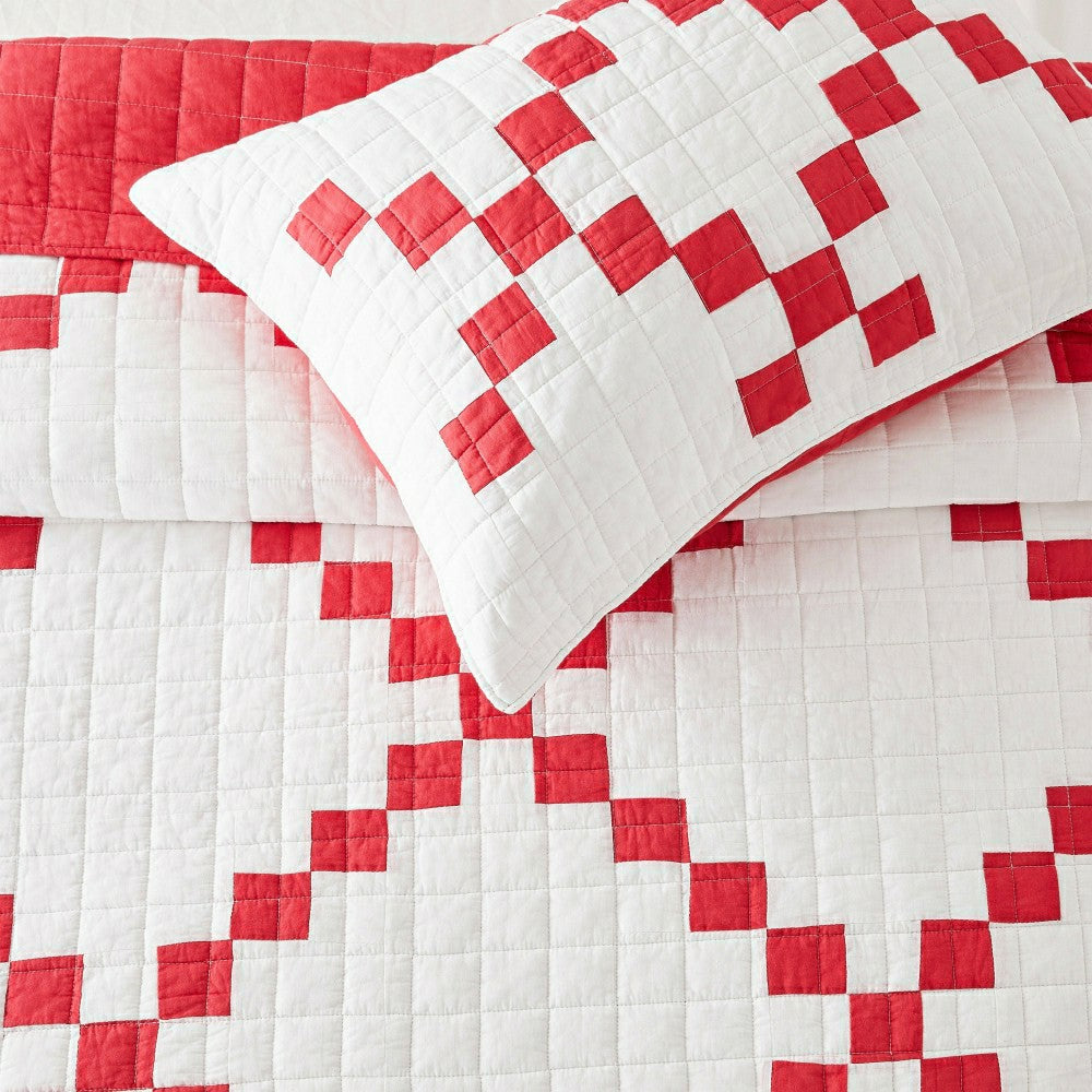 Irish Chain Patchwork Cotton Quilt Set | Plow & Hearth