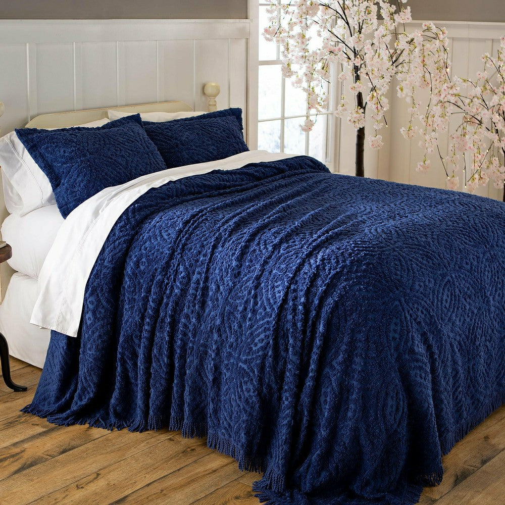 King Size Wedding Ring Tufted Chenille Bedspread | Plow & Hearth
