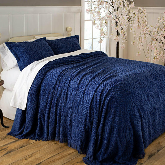 King Size Wedding Ring Tufted Chenille Bedspread | Plow & Hearth