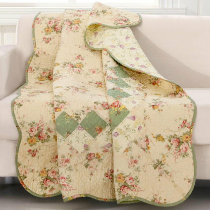 Dorothy Quilted Bedding Set, 50"L x 60"W Throw | Plow & Hearth