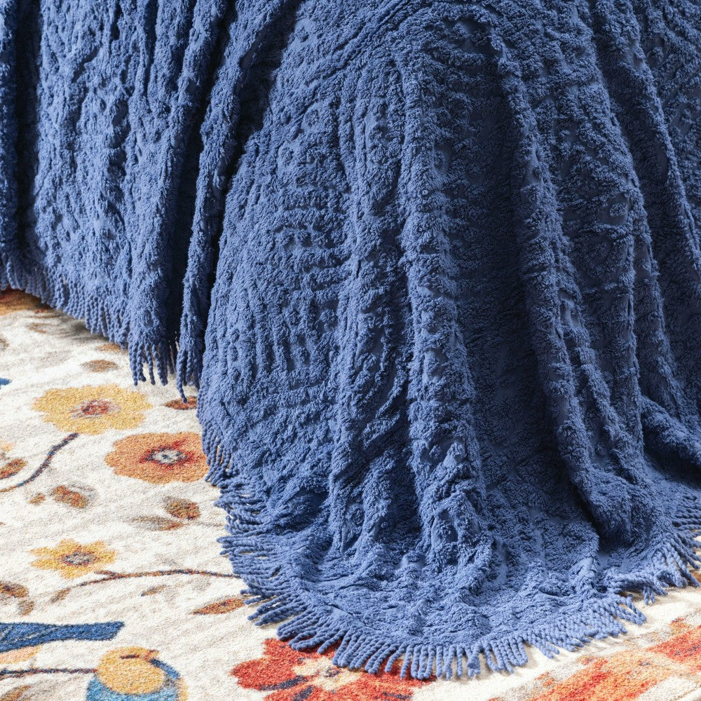 Twin Wedding Ring Tufted Chenille Bedspread | Plow & Hearth