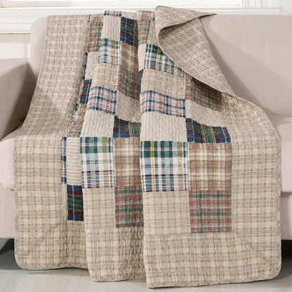 Sarah Cotton Quilted Bedding Set, 50"L x 60"L Throw | Plow & Hearth