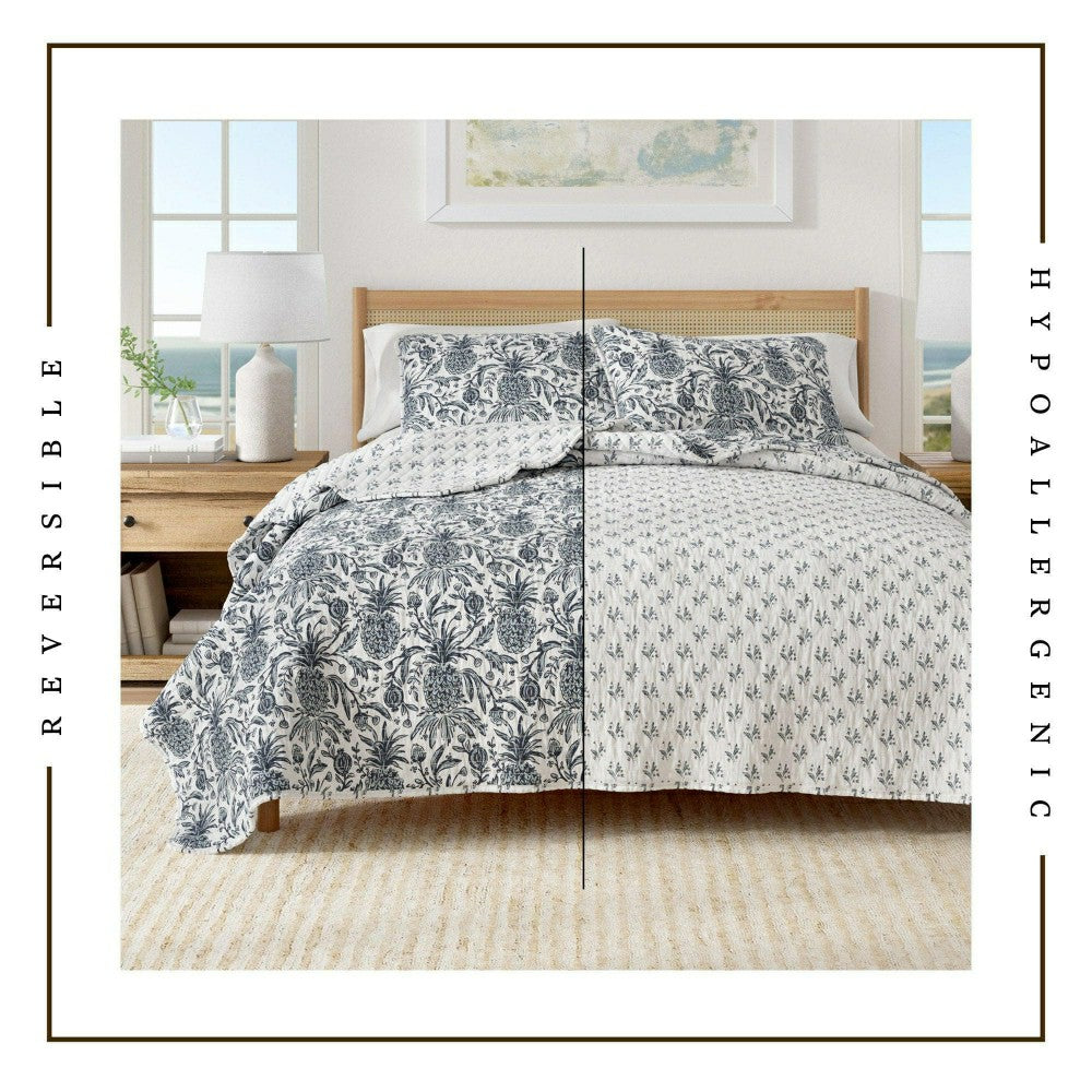 Bernice Coastal Printed Cotton Quilt Set | Plow & Hearth