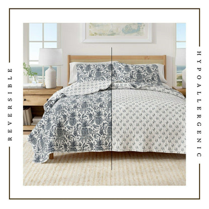 Bernice Coastal Printed Cotton Quilt Set | Plow & Hearth