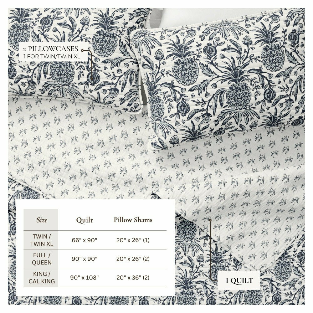 Bernice Coastal Printed Cotton Quilt Set | Plow & Hearth
