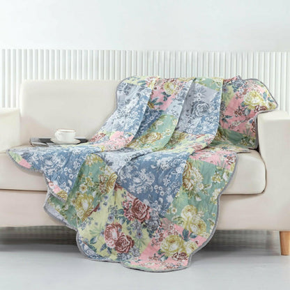 Deborah Quilted Bedding Set, 50"L x 60"W Throw | Plow & Hearth