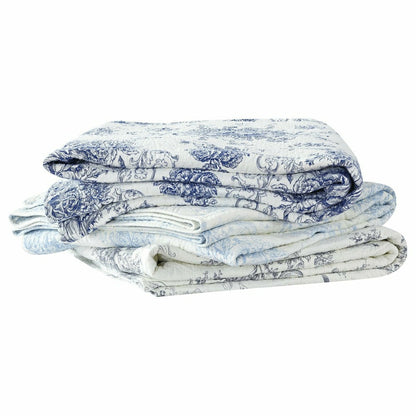 Toile Reversible Cotton Quilt Set | Plow & Hearth