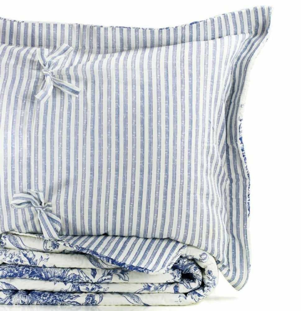 Toile Reversible Cotton Quilt Set | Plow & Hearth