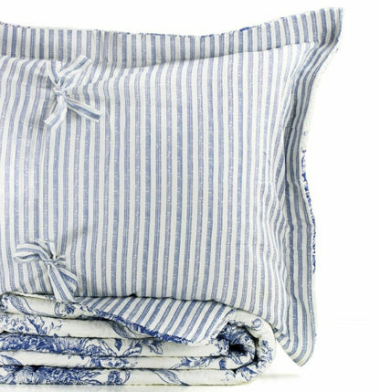 Toile Reversible Cotton Quilt Set | Plow & Hearth