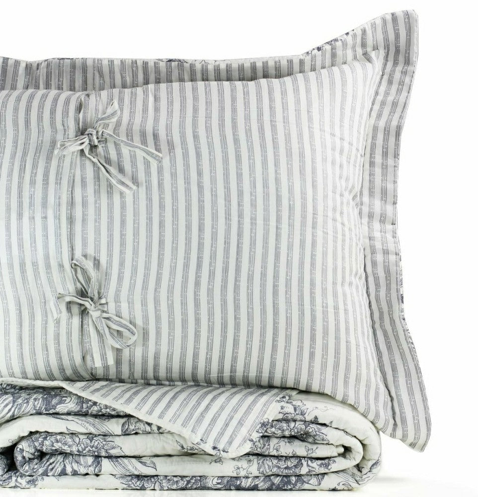 Toile Reversible Cotton Quilt Set | Plow & Hearth