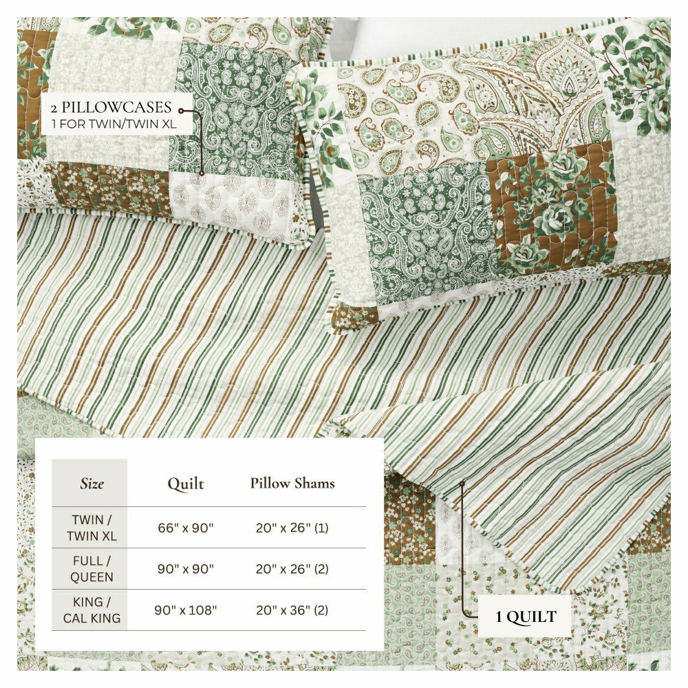 Damia Floral Patchwork Quilt Set | Plow & Hearth