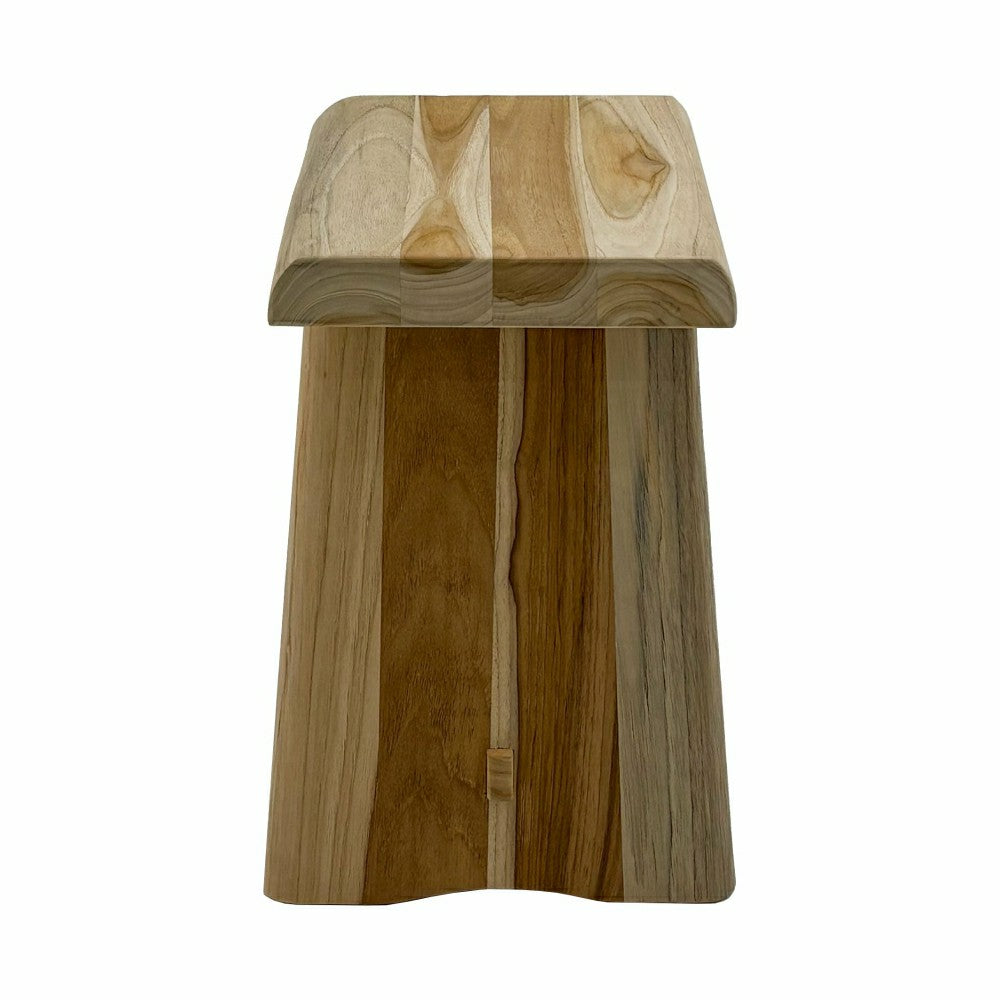 Salem Teak Shower and Bath Stool with Curved Seat | Plow & Hearth