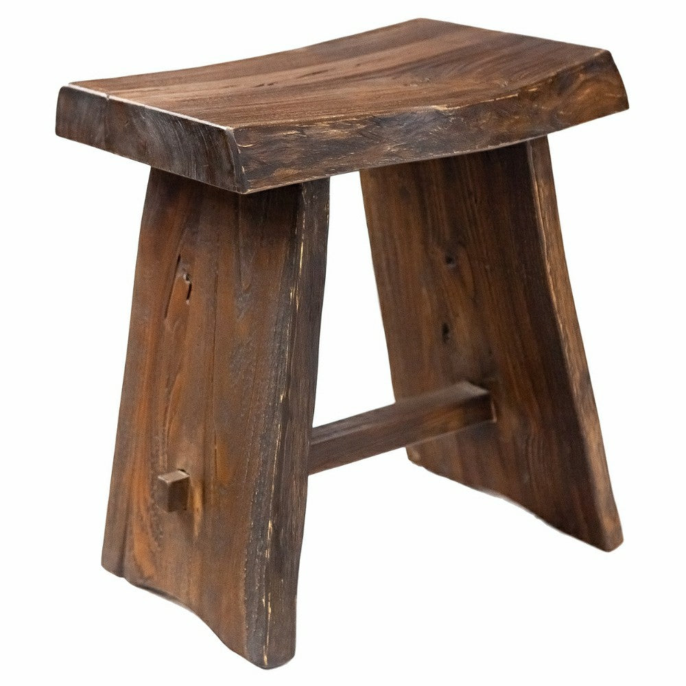 Salem Teak Shower and Bath Stool with Curved Seat | Plow & Hearth