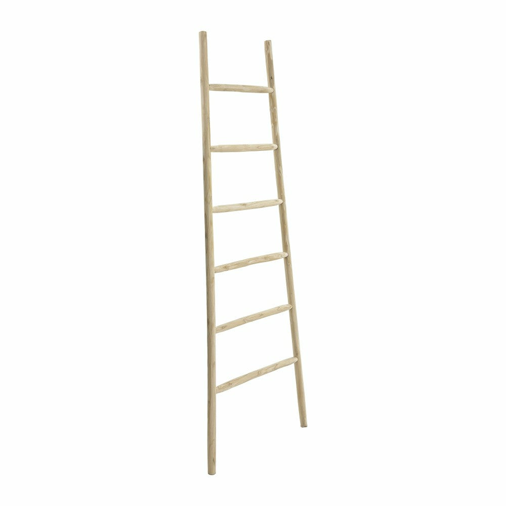 Natural Teak Branch Towel Ladder | Plow & Hearth