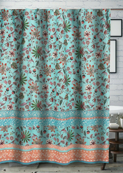 Audrey Turquoise Shower Curtain | Plow & Hearth