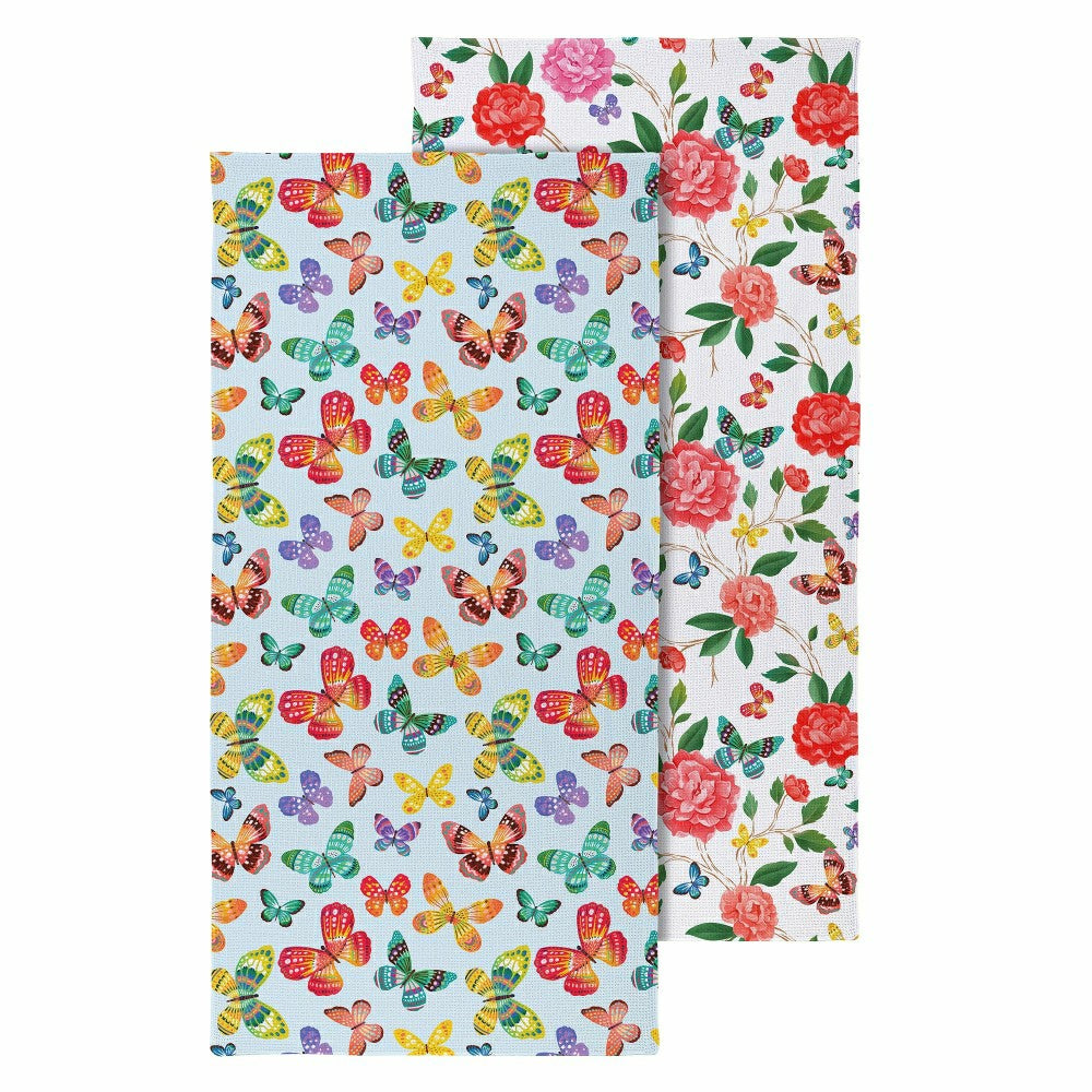 Butterfly Toile Quick Dry Towel and Matching Carrying Case, 60" x 30" | Plow & Hearth