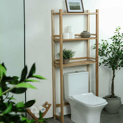 Savannah Natural Teak Bathroom Indoor/Outdoor Toilet Storage Rack | Plow & Hearth
