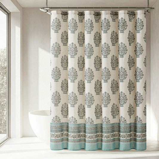Sofia Flower Block Bouquet Shower Curtain | Plow & Hearth