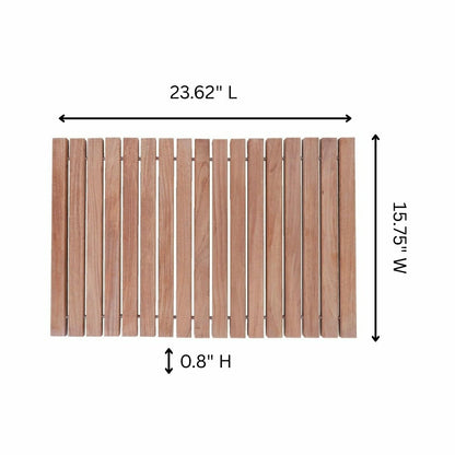 Sunriver Teak Shower and Bath String Mat with Rubber Feet 23.62" x 15. | Plow & Hearth