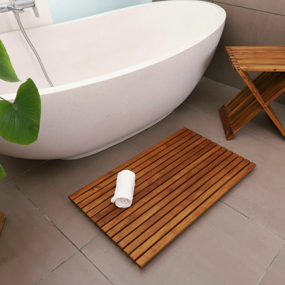 Bel Air Indoor/Outdoor Teak Bath Mat | Plow & Hearth