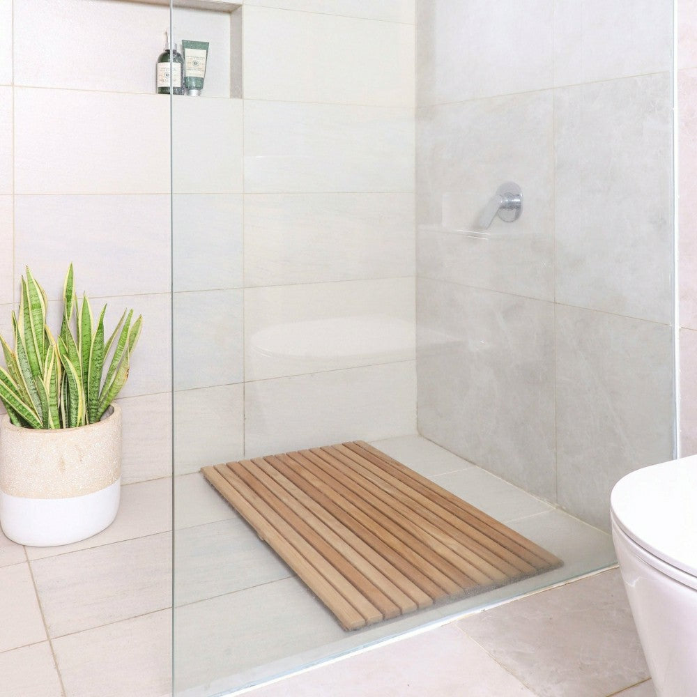Bel Air Indoor/Outdoor Teak Bath Mat | Plow & Hearth
