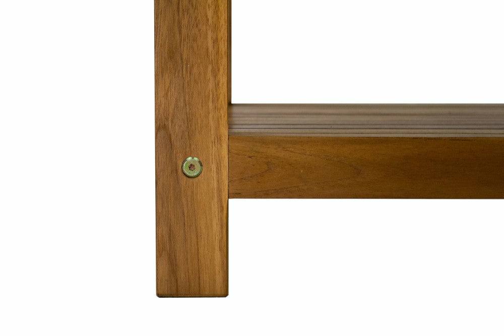 Bali Teak Shower and Bath Spa Bench with Shelf – 18″ | Plow & Hearth