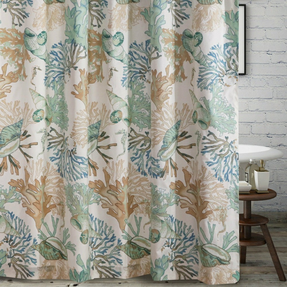Atlantis Jade Shower Curtain | Plow & Hearth