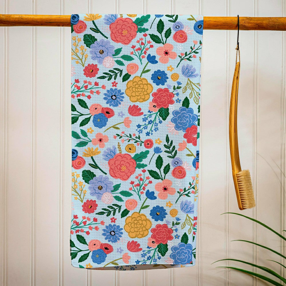 Bursting Blossoms Quick Dry Towel and Matching Carrying Case, 60" x 30 | Plow & Hearth