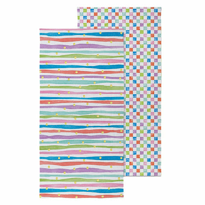 Stripes and Checkers Quick Dry Towel and Matching Carrying Case, 60" x | Plow & Hearth